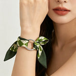 Load image into Gallery viewer, Detachable Scarf 18K Ti Steel Bangle Polka Dot N6F278