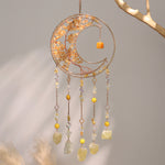 Load image into Gallery viewer, Simple Rainbow Clear Quartz Moon Wind Chime N6F302