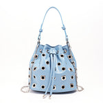 Load image into Gallery viewer, Punk Chain Bucket Bag Riveted Drawstring Shoulder S5P824