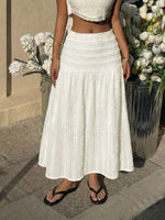 Load image into Gallery viewer, Drawstring A-Line Maxi Skirt with High-Low Hem N6B058