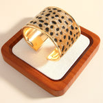 Load image into Gallery viewer, Wild Leopard Open Cuff Bangle Statement Sculptural N6F274