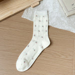 Load image into Gallery viewer, Floral Mesh Mid-Calf Socks Women N6C176