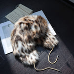 Load image into Gallery viewer, Faux Fox Fur Leopard Print Ski Hat Women M5A278