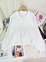 Load image into Gallery viewer, Faux Mink Pearl Button Cardigan Round Neck N6G141