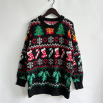 Load image into Gallery viewer, Christmas Stocking Snowflake Jacquard Sweater Women N5A657