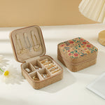 Load image into Gallery viewer, Travel Cork Jewelry Box with Mirror Organizer N6E091