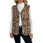 Load image into Gallery viewer, VNeck Leopard Cardigan Vest Lightweight Lamb Wool N5A173