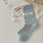 Load image into Gallery viewer, Combed Cotton Mid-Calf Socks Heart Pattern M5A018