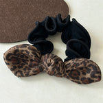 Load image into Gallery viewer, Leopard Bow Hair Tie Women Brown Scrunchy Elegant S5P769