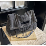 Load image into Gallery viewer, Women's Large Canvas Chain Strap Tote Bag N6J193