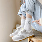 Load image into Gallery viewer, Cartoon Embroidered White Crew Socks Women M5A306