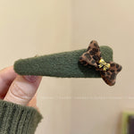 Load image into Gallery viewer, Velvet Leopard Hair Clip Women Bow Design S5P763