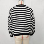 Load image into Gallery viewer, V Neck Stripe Cardigan Women Office Knit Color Block N5A838