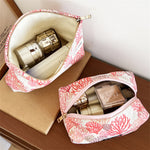 Load image into Gallery viewer, Womens Floral Corduroy Cosmetic Bag N6K117
