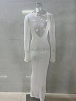 Load image into Gallery viewer, Sheer Vacation Cover-up Backless Knit Dress Women N6A058