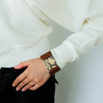 Load image into Gallery viewer, Snakeskin Color Block Wide Cuff Bracelet Women N6C003