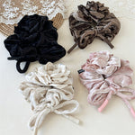 Load image into Gallery viewer, Velvet Rose Bow Scrunchy Women 15cm Elegant S5P780
