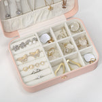Load image into Gallery viewer, Leather Flip Top Jewelry Organizer Multi Compartment S5P395
