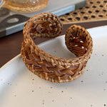 Load image into Gallery viewer, Boho Ethnic Bamboo Woven Bangle Round Niche Luxury N6F280
