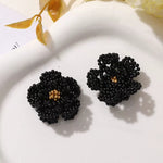 Load image into Gallery viewer, Gothic Beaded Turtle Cuff Cover Black Floral No-Sew Button N6G121