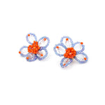 Load image into Gallery viewer, Hand Braided Floral Studs Seed Beads Vintage Style S5P169