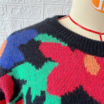 Load image into Gallery viewer, Oversized Floral Embroidered Sweater Women N5A854