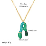 Load image into Gallery viewer, Alphabet Enamel Capsule Necklace Steel Gradient Color S5P234