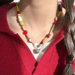 Load image into Gallery viewer, Colorful Bird Bead Necklace Dopamine Layering S5P891