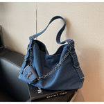 Load image into Gallery viewer, Women's Washed Denim Chain Strap Tote Bag N6J200