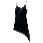 Load image into Gallery viewer, Lace Velvet Slip Dress Women Elegant V Neck N5A719