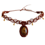 Load image into Gallery viewer, Tiger Eye Braided Necklace Handknit Stone S5P201