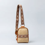 Load image into Gallery viewer, Hand Woven Straw Vertical Crossbody Bag Zippered S5P371
