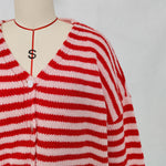 Load image into Gallery viewer, V Neck Stripe Cardigan Women Office Knit Color Block N5A838