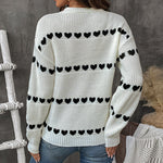 Load image into Gallery viewer, Heart Sweet Pullover Women Red White Casual N5A812