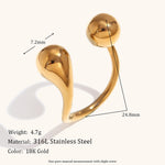 Load image into Gallery viewer, Teardrop Ring Bangle Steel Plated Open Adjustable S5P120