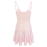 Load image into Gallery viewer, Floral Rib Knit Slip Dress Strappy Rabbit Velvet N5A797