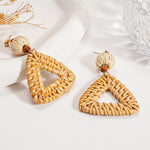 Load image into Gallery viewer, Bamboo Weave Resin Hoops Steel Rhodium Plated S5P252