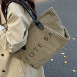 Load image into Gallery viewer, Large Capacity Corduroy Tote Bag Women S5P717