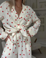 Load image into Gallery viewer, Heart Print Pajama Set Women Cotton Long Sleeve N5A795