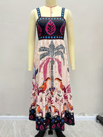 Load image into Gallery viewer, Black Printed Strapless Maxi Dress Women Vacation N5A931
