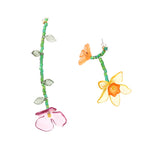 Load image into Gallery viewer, Hand Braided Floral Studs Glass Rice Beads S5P167