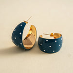 Load image into Gallery viewer, Womens Polka Dot C Shape Hoop Earrings N6K161