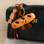 Load image into Gallery viewer, Cartoon Plush Baguette Croissant Keychain Bag Charm S5P945