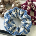 Load image into Gallery viewer, Plaid Knit Scrunchy Women Retro Lazy Style Hair Tie S5P771
