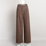 Load image into Gallery viewer, Linen Blend Wide Leg Trousers Women Multiple Colors N5A549