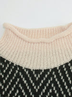 Load image into Gallery viewer, High Neck Long Sleeve Colorblock Knit Sweater Women N6H274
