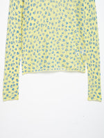 Load image into Gallery viewer, Sheer Heart Print Crop Knit Top Green Women N6G152