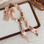 Load image into Gallery viewer, Vintage Paisley Polka Dot Beaded Scarf Necklace N6G237