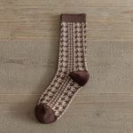 Load image into Gallery viewer, Vintage Double Needle Mid-Calf Socks Warm Cotton N6H028