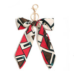 Load image into Gallery viewer, Satin Bow Geometric Pattern Keychain Bag Charm N6G116